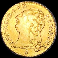 1786 French Gold 1 L'or ABOUT UNCIRCULATED