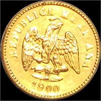 1900/800 Mexican Gold Peso UNCIRCULATED