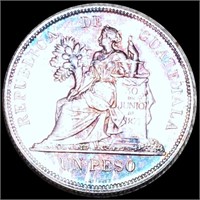 1895 Guatemala Silver Peso UNCIRCULATED