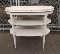 Three Tier White Side Table