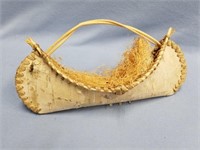 Birch bark canoe possibly wall hanger, approx. 13"