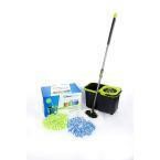 Black and Green Spin Mop with 3 Mop Heads