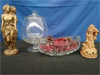 Box Musical Santa, Plastic Statue, Glassware