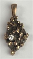 10K Yellow Gold Nugget Pendant