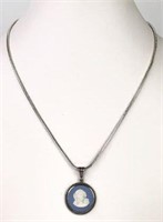 Wedgwood Pendant with Sterling Surround & Bail