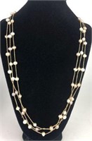 3 Strand Fresh Water Pearl Necklace with Sterling