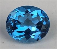 Faceted Blue Topaz Gemstone