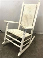 Painted Rocking Chair with Wicker Back & Seat