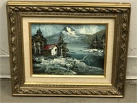 Landscape Oil on Canvas in Gilt Frame