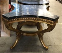Marble Top Accent Table with Gilt Base