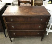Antique 3-Drawer Chest on Casters