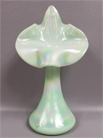 Fenton Iridescent Green Jack In The Pulpit Vase