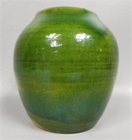 Vintage Cliftwood Arts & Crafts Green Vase