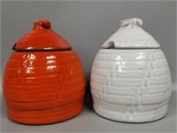 Two Vintage Frankoma Pottery Honey Jars