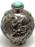 Sterling Silver Chinese Snuff Bottle.