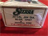 500 - Sierra .22Cal 80gr. HPBT bullets