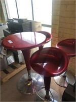 Fibreglass Bar Table & 3 Bar Stools