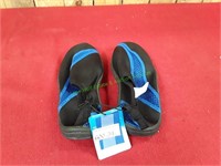 Boy's Sun & Sky Black & Blue Aqua Shoes, Size 3/4