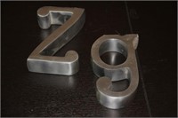 Lot of two metal decor letters