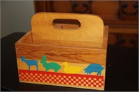 Hand-painted wooden organizer caddy