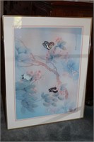 Framed & matted print of Asian-style butterflies