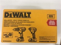 DeWalt DCK240C2 Drill/Driver Impact Combo Kit 20V