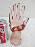 Pink glass hand display