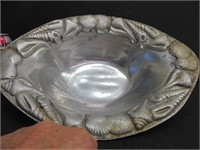 Designer pewter bowl, shells pattern