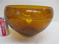Block crystal bowl, Poland, hand cut, blown
