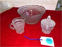 VINTAGE PRESSED WEXFORD GLASS ASSORTMENT