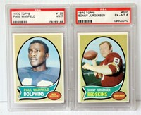 1970 Topps Football Cards Jurgensen & Warfield PSA