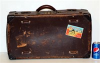 Vintage Leather Suitcase 24" Wide