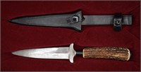 Kershaw Demascus Stag Handled Dagger