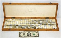 Vintage Wood Dice Box w 182 Dice Inside
