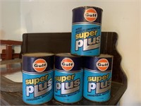 4 tins unopened superplus gulf motor oil