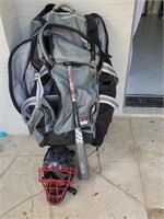 Baseball Bag with Catcher’s Helmet & Aluminum Bat