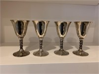 Lot of (4) Falstal Silverplate Wine Goblets, Spain