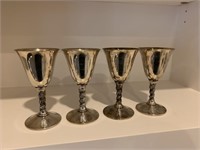 Lot of (4) Valero Silver Plate Wine Goblets, Spain