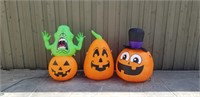 (3) Halloween Inflatables with Stakes