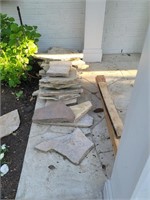 Lot of Flagstone Patio Tile and Wood Boards