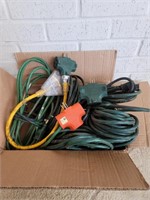 Extension Cord Lot with (3) Multi Plug Outlets +