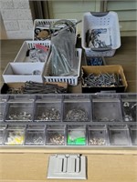 Lot of Misc Hardware with Screws, Nails, Pulleys