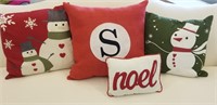 (4) Christmas Accent Pillows