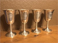 Wallace Sterling Silver, Four Goblets, Stamped