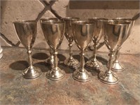 Sterling Silver 8 Small Goblets from Mexico