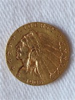 1908 Gold Indian Head Quarter Eagle 2.50