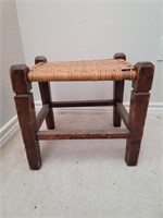 Vintage Caned Stool., as is
