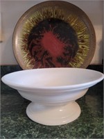 Decorative Footed Bowl & Plate w/ Stand