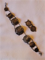 Bracelet with Old Foreign Coins, As Is