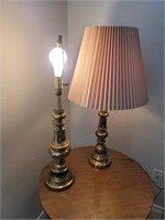 2 Midcentury Stiffel Style Brass Lamps